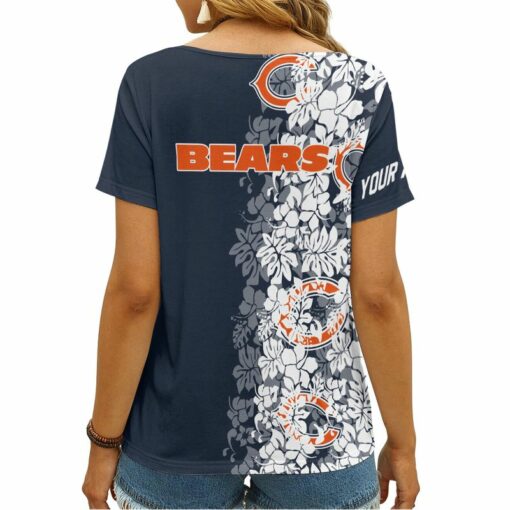 Chicago Bears Personalized V-neck Women T-shirt