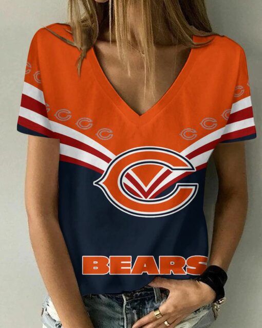 Chicago Bears Personalized V-neck Women T-shirt