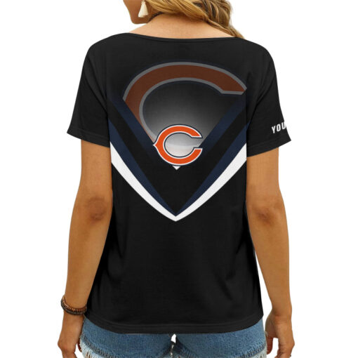 Chicago Bears Personalized V-neck Women T-shirt AGC84