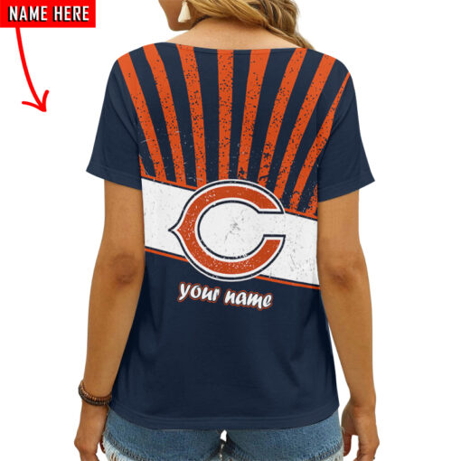 Chicago Bears Personalized V-neck Women T-shirt AGCWTS167