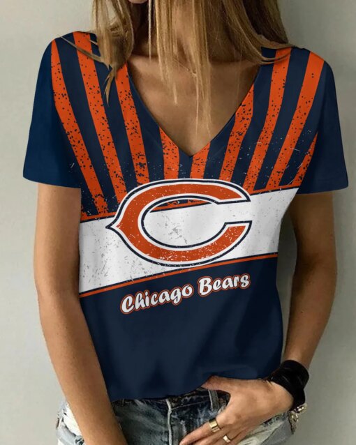 Chicago Bears Personalized V-neck Women T-shirt AGCWTS167