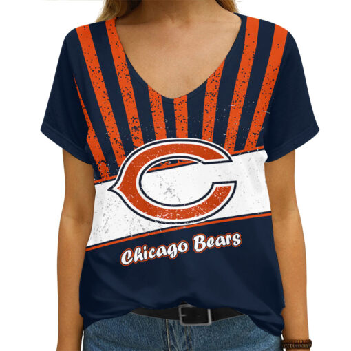 Chicago Bears Personalized V-neck Women T-shirt AGCWTS167