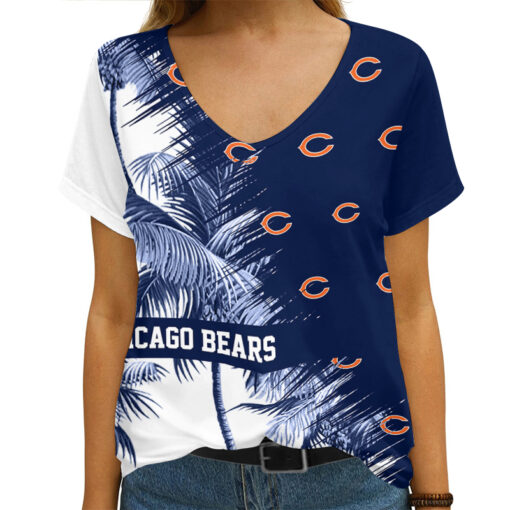 Chicago Bears Personalized V-neck Women T-shirt AGCWTS174