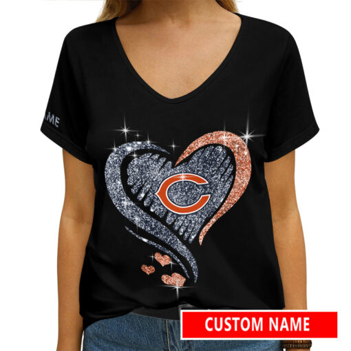 Chicago Bears Personalized V-neck Women T-shirt AGCWTS195