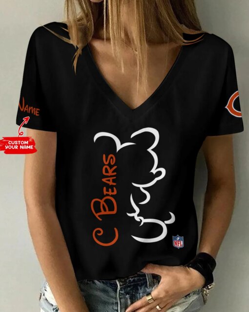 Chicago Bears Personalized V-neck Women T-shirt AGCWTS225