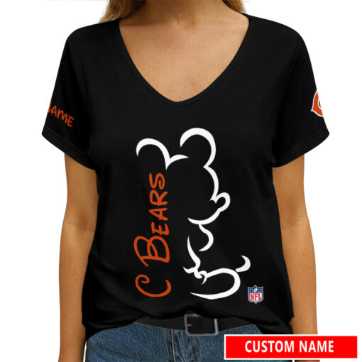 Chicago Bears Personalized V-neck Women T-shirt AGCWTS225