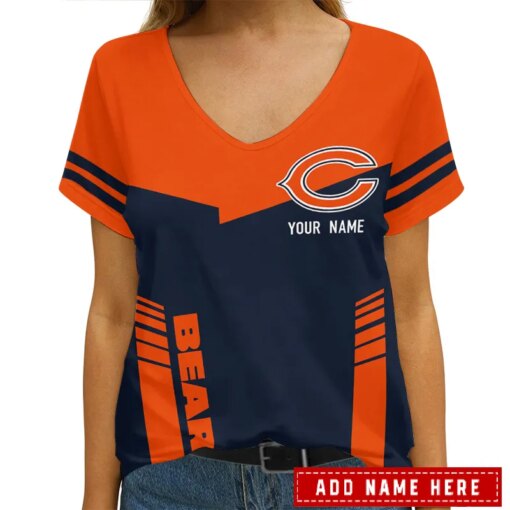 Chicago Bears Personalized V-neck Women T-shirt AGCWTS246