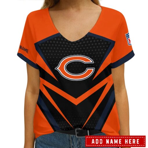 Chicago Bears Personalized V-neck Women T-shirt AGCWTS282