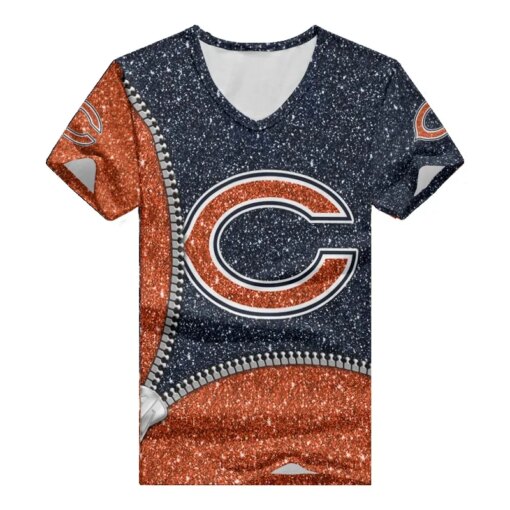 Chicago Bears Personalized V-neck Women T-shirt BG668