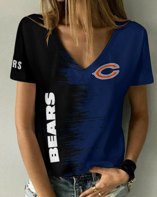 Chicago Bears Summer V-neck Women T-shirt BG02