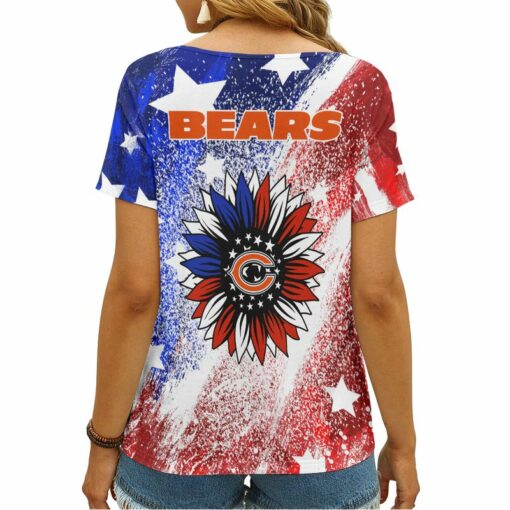 Chicago Bears V-neck Women T-shirt