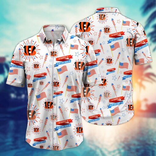 Cincinnati Bengals - Happy 4th Of July Button Shirt BB892