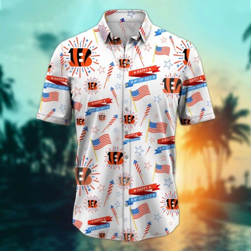 Cincinnati Bengals - Happy 4th Of July Button Shirt BB892