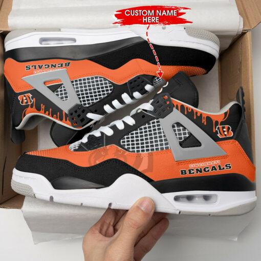 Cincinnati Bengals Personalized AJ4 Sneaker BG124