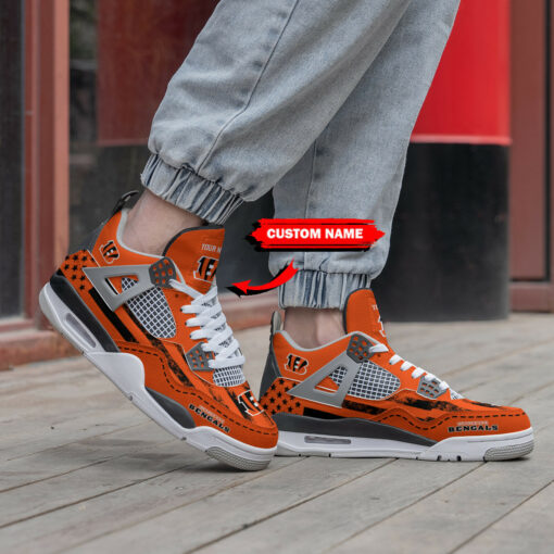 Cincinnati Bengals Personalized AJ4 Sneaker BG162