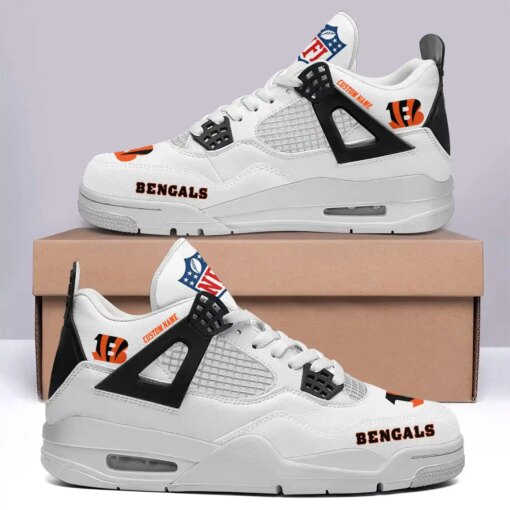 Cincinnati Bengals Personalized AJ4 Sneaker BG278