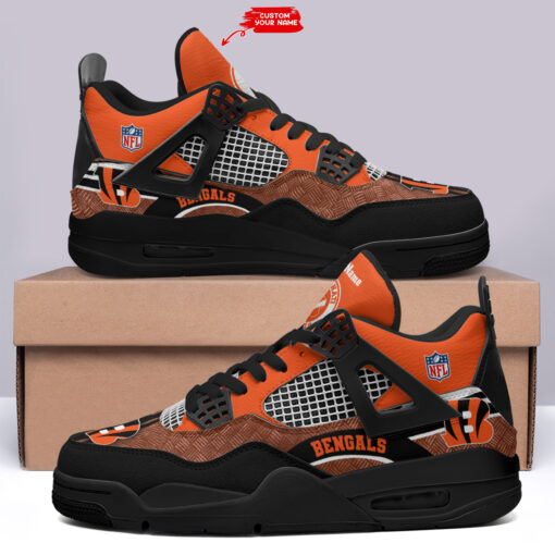 Cincinnati Bengals Personalized AJ4 Sneaker BGAJ4S351