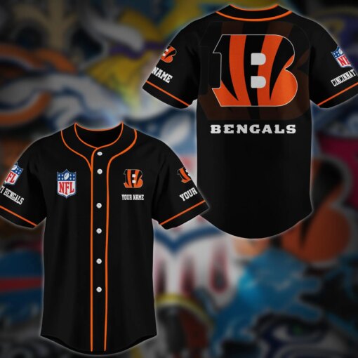 Cincinnati Bengals Personalized Baseball Jersey AZCBJS105