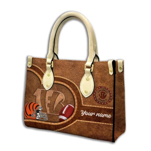 Cincinnati Bengals Personalized Leather Hand Bag BBLTHB606