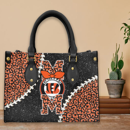 Cincinnati Bengals Personalized Leather Hand Bag BBLTHB727