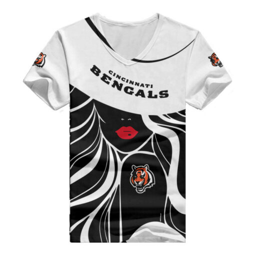 Cincinnati Bengals Personalized Summer V-neck Women T-shirt 147