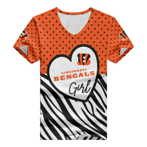 Cincinnati Bengals Personalized Summer V-neck Women T-shirt BG340