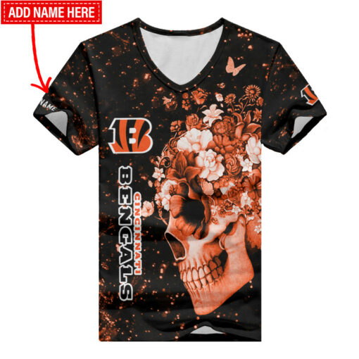 Cincinnati Bengals Personalized Summer V-neck Women T-shirt BG392