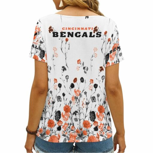 Cincinnati Bengals Personalized V-neck Women T-shirt