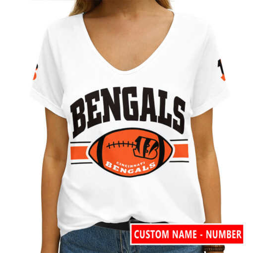 Cincinnati Bengals Personalized V-neck Women T-shirt AGCWTS133