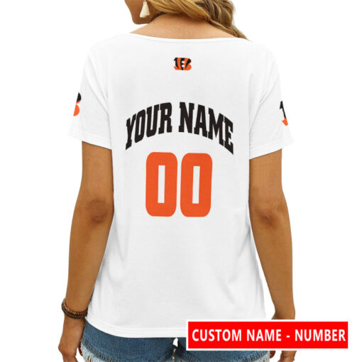 Cincinnati Bengals Personalized V-neck Women T-shirt AGCWTS133