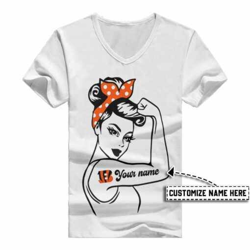 Cincinnati Bengals Personalized V-neck Women T-shirt BG534