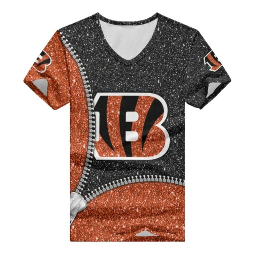 Cincinnati Bengals Personalized V-neck Women T-shirt BG669