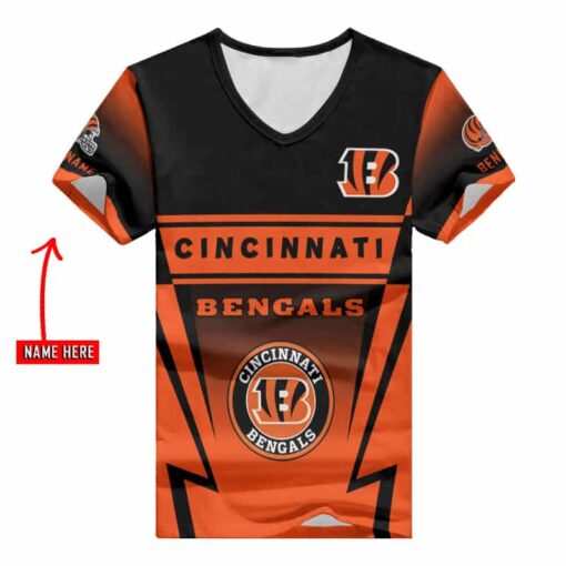 Cincinnati Bengals Personalized V-neck Women T-shirt BG884