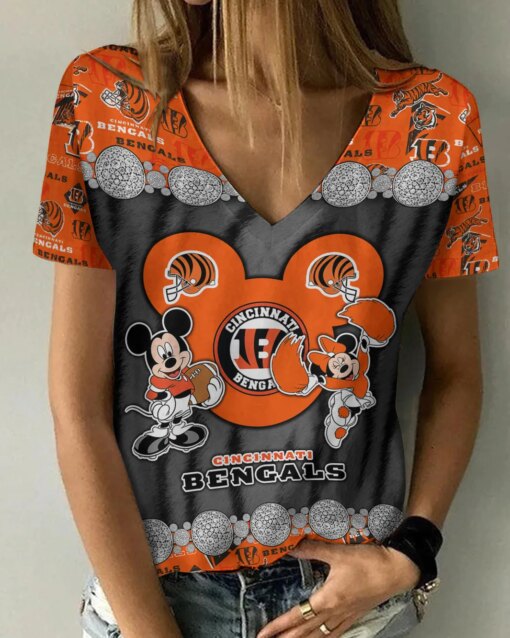 Cincinnati Bengals Summer V-neck Women T-shirt 169