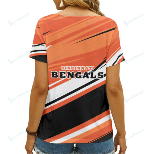 Cincinnati Bengals Summer V-neck Women T-shirt 2