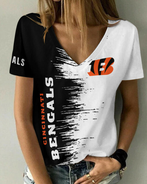 Cincinnati Bengals Summer V-neck Women T-shirt BG03