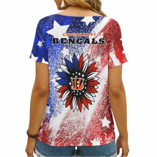 Cincinnati Bengals V-neck Women T-shirt