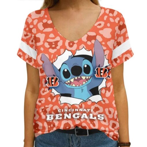 Cincinnati Bengals V-neck Women T-shirt