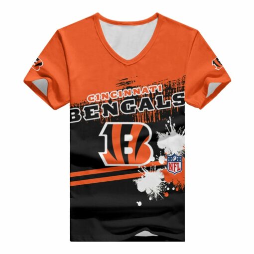 Cincinnati Bengals V-neck Women T-shirt BG624