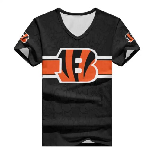 Cincinnati Bengals V-neck Women T-shirt BG642