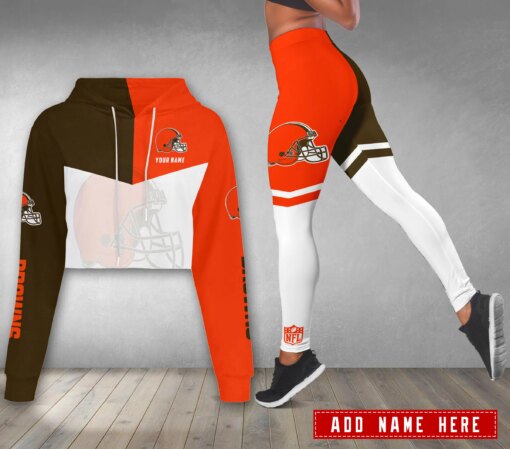 Cleveland Browns Personalized Combo Croptop Hoodie And Leggings AZCLG083+AZC2CHD083