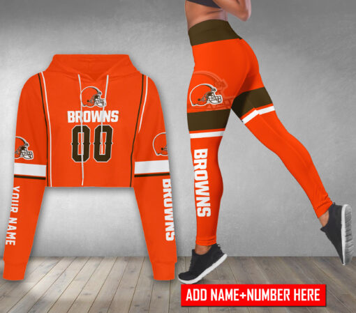 Cleveland Browns Personalized Combo Croptop Hoodie And Leggings BGLG368+BG2CHD368