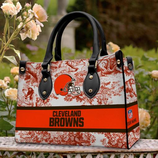 Cleveland Browns Personalized Leather Hand Bag BB329