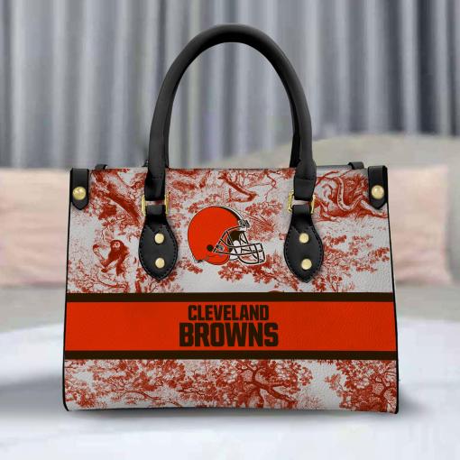 Cleveland Browns Personalized Leather Hand Bag BB329