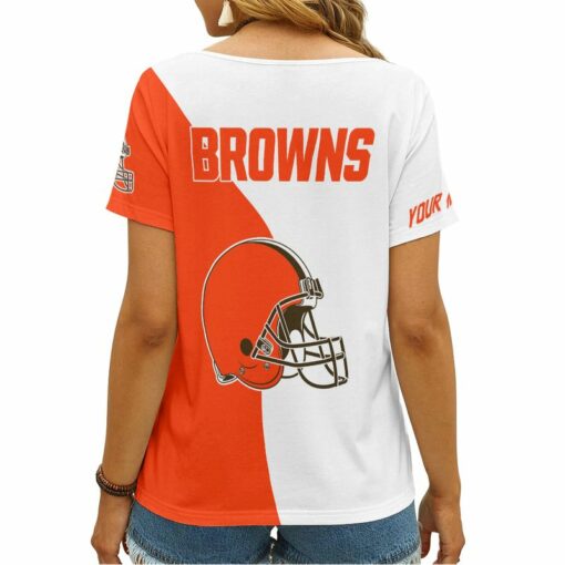 Cleveland Browns Personalized V-neck Women T-shirt