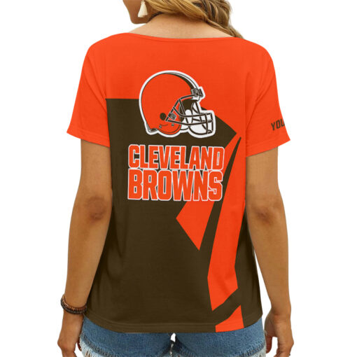 Cleveland Browns Personalized V-neck Women T-shirt AGC45