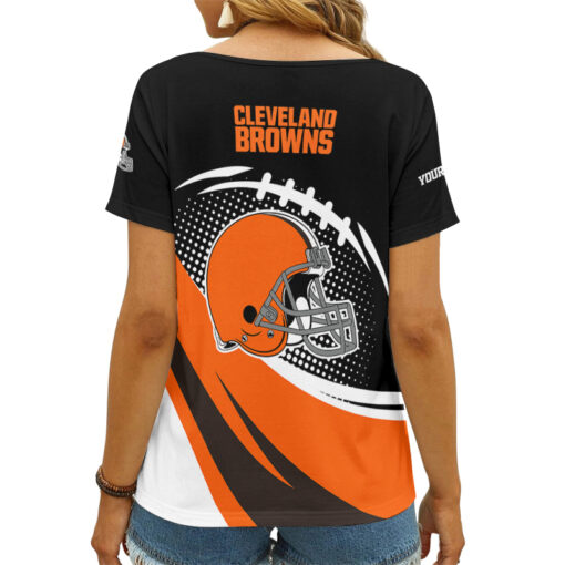 Cleveland Browns Personalized V-neck Women T-shirt AGCWTS131