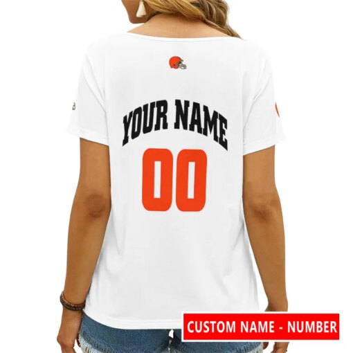 Cleveland Browns Personalized V-neck Women T-shirt AGCWTS134