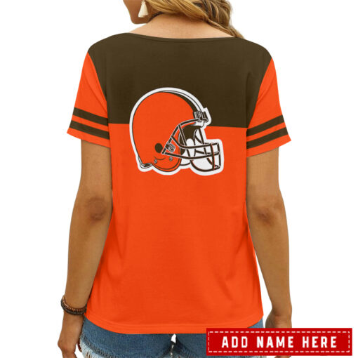 Cleveland Browns Personalized V-neck Women T-shirt AGCWTS250