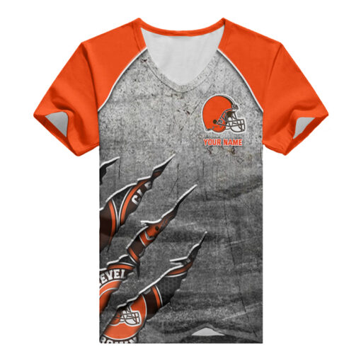 Cleveland Browns Personalized V-neck Women T-shirt BG1000